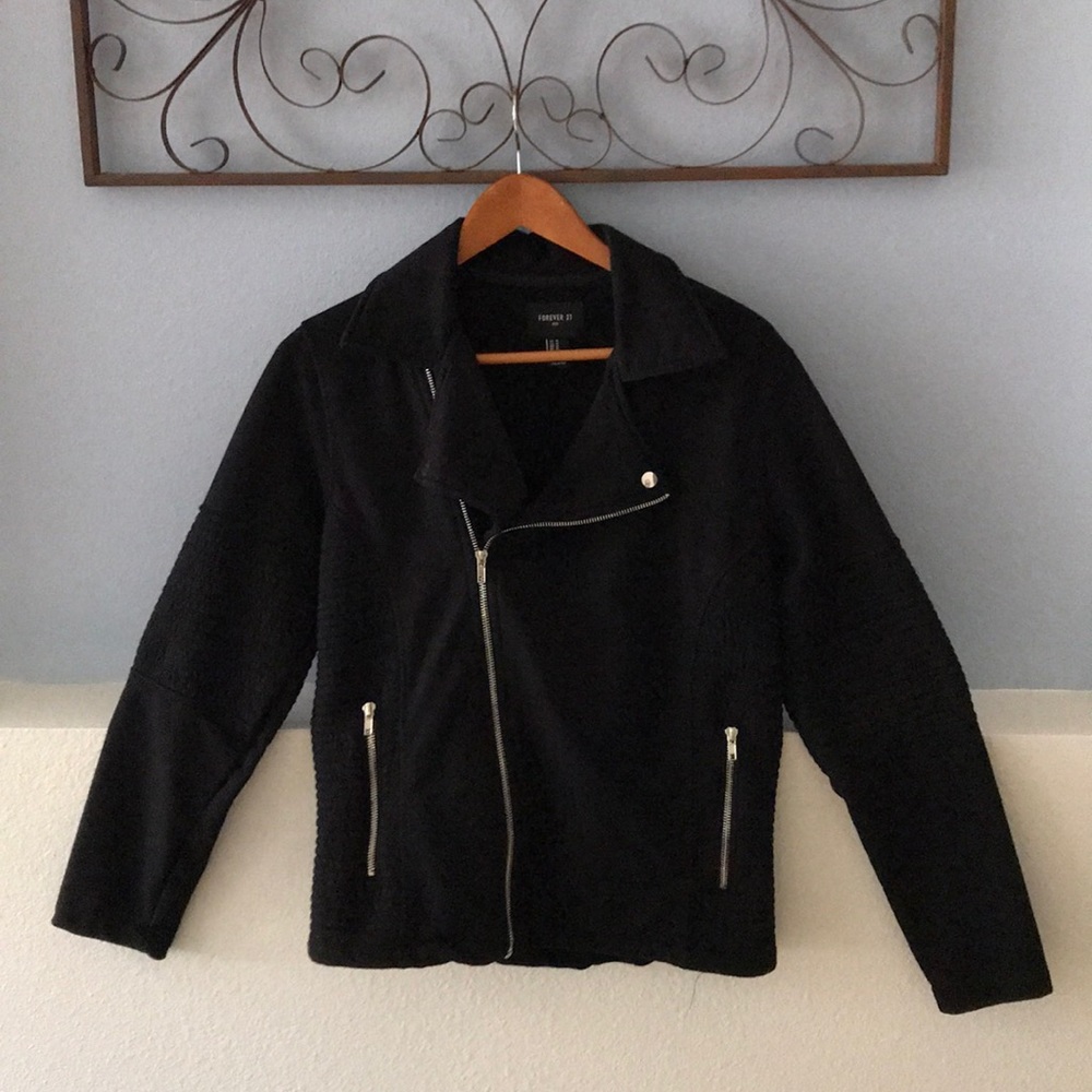 Forever 21 MEN Med cotton bomber sweatshirt zip-up